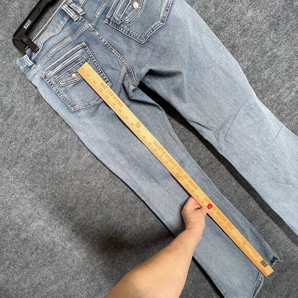 White House Black Market Bootcut Jean Women 10R Blue Flare Denim Retro Boho Chic - Picture 8 of 11